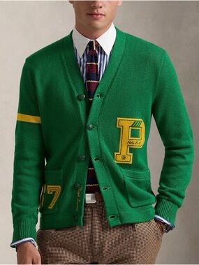 Ralph Lauren Varsity Patch Cardigan Sweater